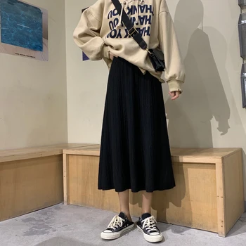 2020 Spring Autumn Fashion Women's A Line High Waist Pleated Solid Color Half Length Elastic Skirt Promotions Lady Black
2020 Spring Autumn Fashion Women's A Line High Waist Pleated Solid Color Half Length Elastic Skirt Promotions Lady Black