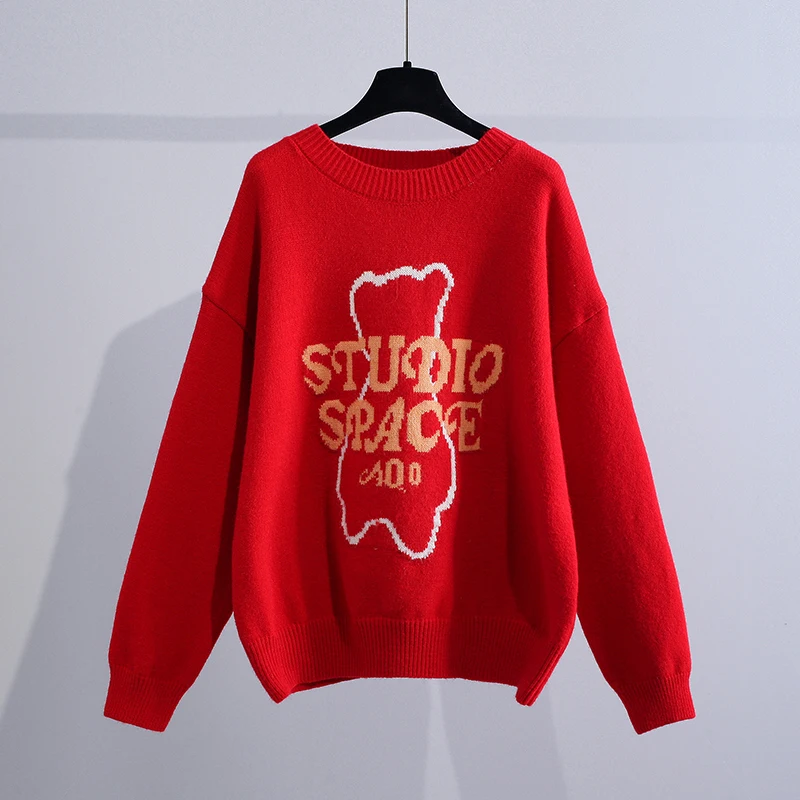 Letter Printed Round Neck Jacquard Pullovers Sweater Women 2021 Autumn Winter Jumpers Casual Loose Outerwear Long Sleeve Sweater
Letter Printed Round Neck Jacquard Pullovers Sweater Women 2021 Autumn Winter Jumpers Casual Loose Outerwear Long Sleeve Sweater