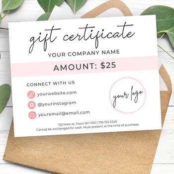 Personalize LOGO Gift Certificate , Blank Gift Certificate, Gift Certificate Maker, Gift Card, Gift Certificate Design
Personalize LOGO Gift Certificate , Blank Gift Certificate, Gift Certificate Maker, Gift Card, Gift Certificate Design