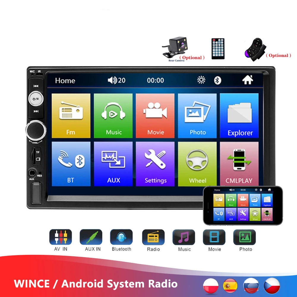 NEW Universal 2 din Car Multimedia Player Autoradio 2din Stereo 7" Touch Screen Video MP5 Player Auto Radio Backup Camera
NEW Universal 2 din Car Multimedia Player Autoradio 2din Stereo 7" Touch Screen Video MP5 Player Auto Radio Backup Camera