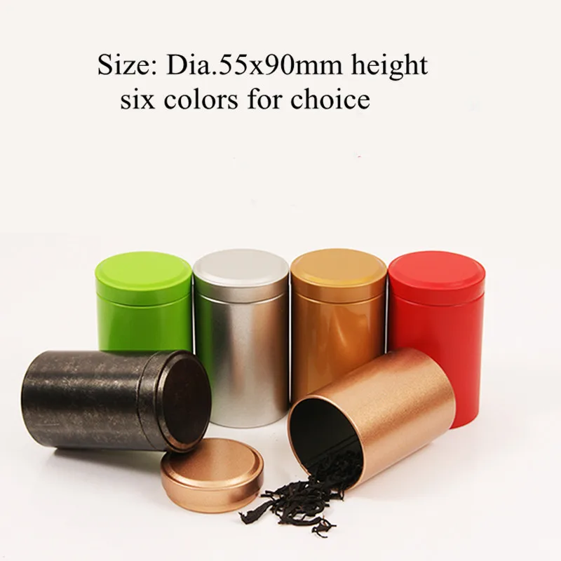 Mini Round Tea Tin Box, Tea Container, Packing Box for Tea, 55x90mm