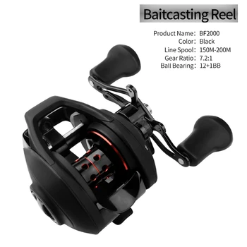 BF2000 Baitcasting Reel High Speed 7.2:1 Gear Ratio 12+1BB Fresh/Saltwater Magnetic Brake System Ultralight Fishing Reel
BF2000 Baitcasting Reel High Speed 7.2:1 Gear Ratio 12+1BB Fresh/Saltwater Magnetic Brake System Ultralight Fishing Reel