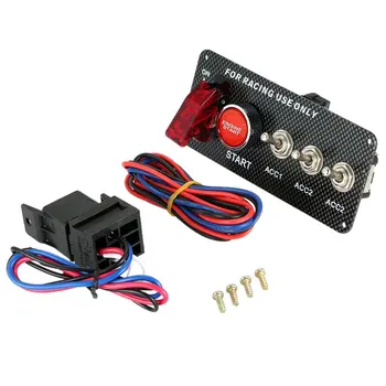 12V Ignition Switch Panel, 3 Toggle Switch & 1 Red Car Engine Start Push Button Panel with Indicator Light for DIY Racing Car Mo
12V Ignition Switch Panel, 3 Toggle Switch & 1 Red Car Engine Start Push Button Panel with Indicator Light for DIY Racing Car Mo