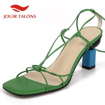JOUIR TALONS 2020 Dropship Genuine Leather Woman Sandals Strange Style Heel Peep Toe Narrow Band Pumps Summer Casual Woman Shoes
JOUIR TALONS 2020 Dropship Genuine Leather Woman Sandals Strange Style Heel Peep Toe Narrow Band Pumps Summer Casual Woman Shoes