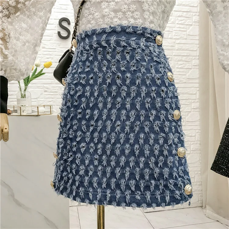 Denim Skirt Spring 2020 New Small Fragrant Wind High-Waist Fringe Package Hip Double-breasted A- Line Short Skirt Ladies Skirts
Denim Skirt Spring 2020 New Small Fragrant Wind High-Waist Fringe Package Hip Double-breasted A- Line Short Skirt Ladies Skirts