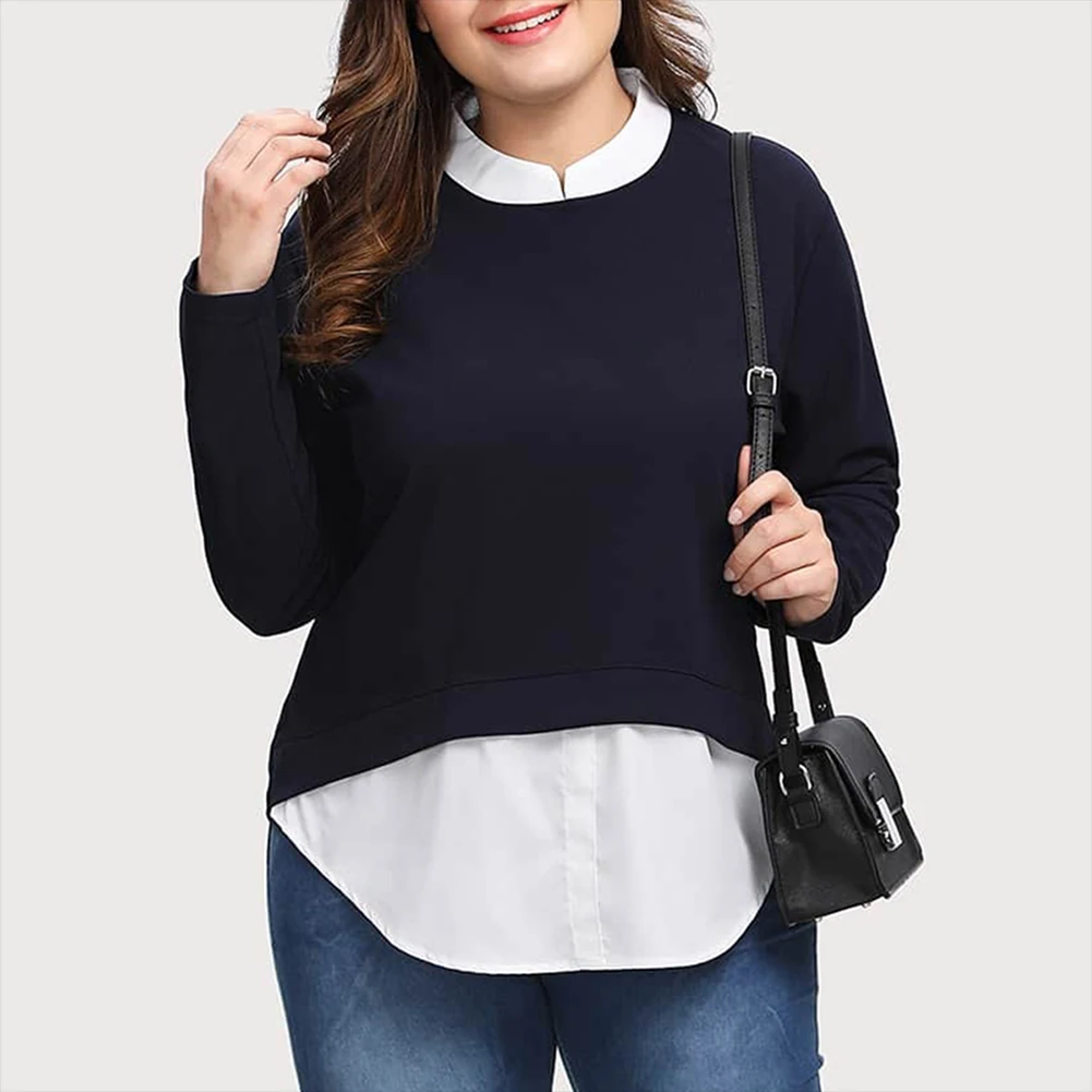 Fadzeco Women Knitted T Shirt Plus Size Autumn Winter Fake 2 Pieces Set Long Sleeve Sweatshirt Casual Loose Pullover Tops
Fadzeco Women Knitted T Shirt Plus Size Autumn Winter Fake 2 Pieces Set Long Sleeve Sweatshirt Casual Loose Pullover Tops