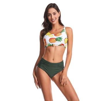 2020 New Sexy Fruit Print Bikini Women Crop Top Swimsuit High Neck Bathing Suit S-XL Girl High Waist Swimwear Bikini Set
2020 New Sexy Fruit Print Bikini Women Crop Top Swimsuit High Neck Bathing Suit S-XL Girl High Waist Swimwear Bikini Set