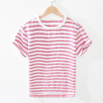 Men Summer Fashion Navy Style High Quality Linen o-neck Short Sleeve Striped Classical T-shirt Male Casual Pullover Harajuku Tee
Men Summer Fashion Navy Style High Quality Linen o-neck Short Sleeve Striped Classical T-shirt Male Casual Pullover Harajuku Tee