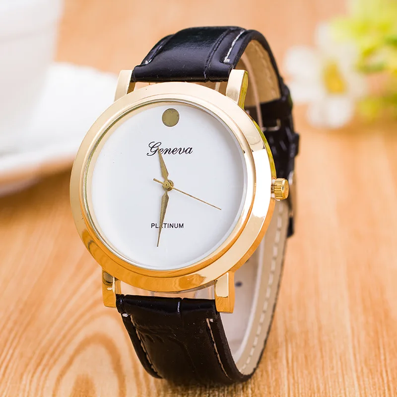 Black And White with Pattern White Solid Color Dial Single Point AliExpress Watch Geneva Gold Belt Watch
Black And White with Pattern White Solid Color Dial Single Point AliExpress Watch Geneva Gold Belt Watch