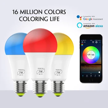 Smart WiFi Light Bulb Led Lamp 7W E27 Intellegent App Voice Control Warm Lights Work with Alexa Google Home Chrismas Lighting 
Smart WiFi Light Bulb Led Lamp 7W E27 Intellegent App Voice Control Warm Lights Work with Alexa Google Home Chrismas Lighting