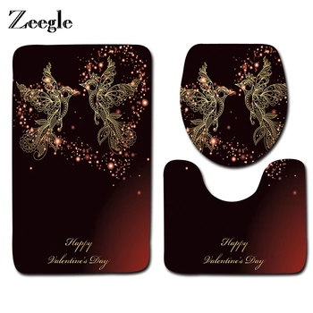 Zeegle 3pcs/set Romantic Valentine Bathroom Mats Absorbent Soft Anti-slip Bathroom Foot Pad Tapete Pedestal Rug Lid Toilet Cover 
Zeegle 3pcs/set Romantic Valentine Bathroom Mats Absorbent Soft Anti-slip Bathroom Foot Pad Tapete Pedestal Rug Lid Toilet Cover
