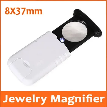 8X 37mm Lens LED Illuminated Pull-out Jewelry Gem Identifying Type UV Light Magnifier Magnifying Glass Loupe with Lamps
8X 37mm Lens LED Illuminated Pull-out Jewelry Gem Identifying Type UV Light Magnifier Magnifying Glass Loupe with Lamps