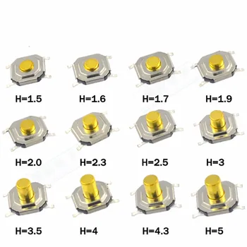 1000pcs/lot 4 pins 4*4*1.5/2/2.5/3/4/4.3/5/7/9 mm SMD Tactile Push Button Tact Switches 4x4mm
1000pcs/lot 4 pins 4*4*1.5/2/2.5/3/4/4.3/5/7/9 mm SMD Tactile Push Button Tact Switches 4x4mm