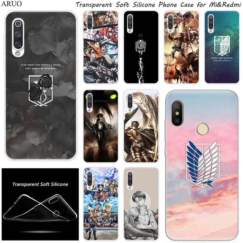 Силиконовый чехол Attack On Titan для телефона Xiaomi 10 9 SE 9T A3 A2 Lite Redmi K20 K30 7a 6a 6Pro Y3 Note S 6 7 Pro 8 |
