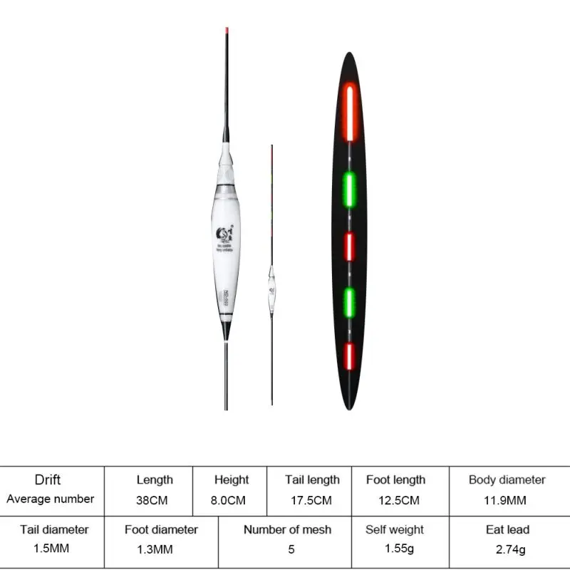 Fishing Float Fish Bite Alarm Fish Bite Bait LED Light Color Change Automatic Night Electronic Float Tube
Fishing Float Fish Bite Alarm Fish Bite Bait LED Light Color Change Automatic Night Electronic Float Tube