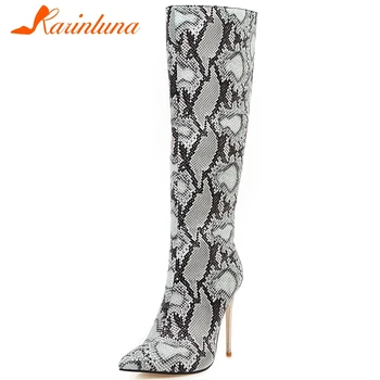 KARINLUNA New Spring Female 2020 Thin High Heels Boots Cool Pointed Toe Knee High Boots Women Fashion mixed-color Shoes Woman
KARINLUNA New Spring Female 2020 Thin High Heels Boots Cool Pointed Toe Knee High Boots Women Fashion mixed-color Shoes Woman