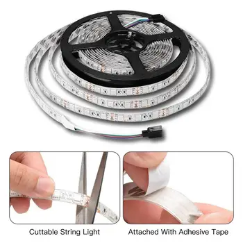 RGB 5050 150LED 16.4ft LED Strip Lights Alexa Smart Home WIFI Wireless Waterproof Strip Neon Light Kit Voice Control Light Band
RGB 5050 150LED 16.4ft LED Strip Lights Alexa Smart Home WIFI Wireless Waterproof Strip Neon Light Kit Voice Control Light Band