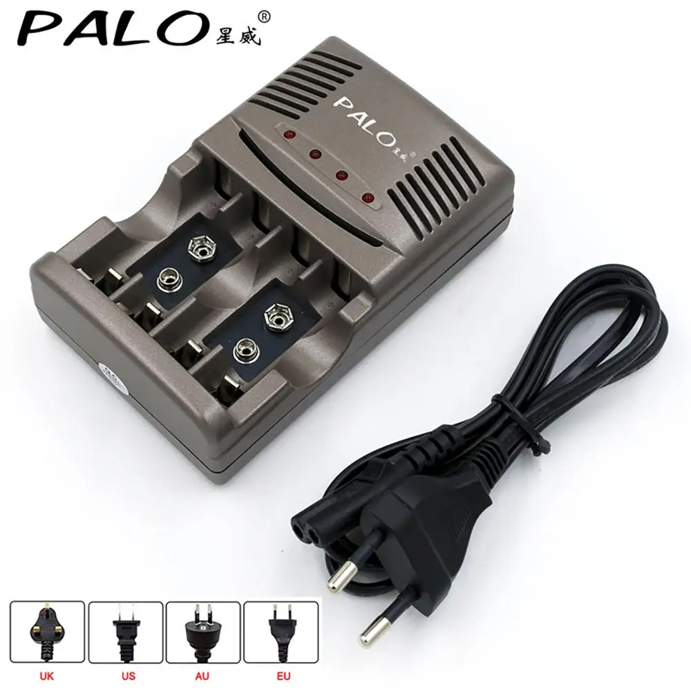 PALO 4 Slots LED Display Smart Intelligent Battery Charger for AA AAA 9V Ni-CD Ni-MH Rechargeable Batteries
PALO 4 Slots LED Display Smart Intelligent Battery Charger for AA AAA 9V Ni-CD Ni-MH Rechargeable Batteries