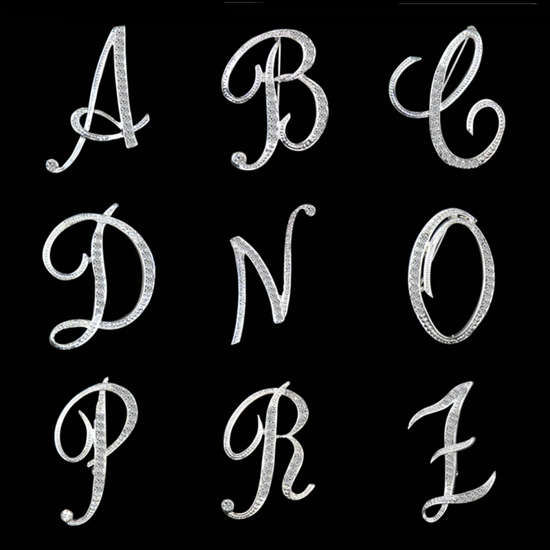 2019 New Fashion Silver Color Rhinestone Pin A-Z 26 English Letters Brooches Trend Personality Clothing Accessories Gifts 1PC
2019 New Fashion Silver Color Rhinestone Pin A-Z 26 English Letters Brooches Trend Personality Clothing Accessories Gifts 1PC