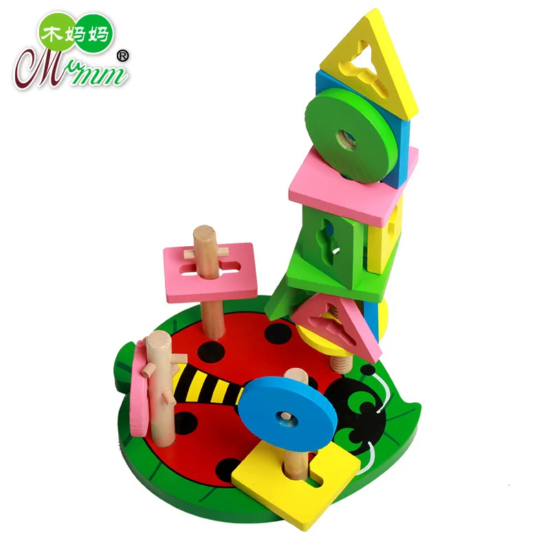 Wood Mom Children'S Educational Early Childhood Shape Color Understanding Toy Beetle Four Column Case Column Building Blocks
Wood Mom Children'S Educational Early Childhood Shape Color Understanding Toy Beetle Four Column Case Column Building Blocks