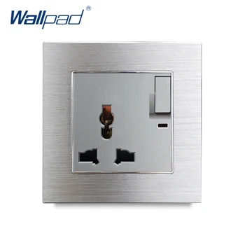 13A Universal Socket With Switch Wallpad Silver Wall Switched Socket Outlet Metal Panel Wall Power Outlet with Neon
13A Universal Socket With Switch Wallpad Silver Wall Switched Socket Outlet Metal Panel Wall Power Outlet with Neon