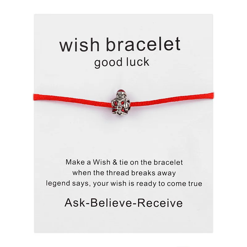 men adjustable lucky red string bracelets wish card jewelry gift
