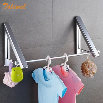 

Folding Clothes Hanger Adjustable Drying Rack Retractable Coat Hanger Home Storage Organiser Instant Closet, Wall Mounted