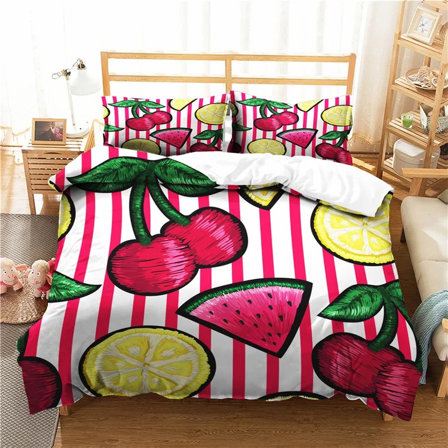 A Bedding Set 3D Printed Duvet Cover Bed Set Colorful Fruits Home Textiles for Adults Bedclothes with Pillowcase #SG02
A Bedding Set 3D Printed Duvet Cover Bed Set Colorful Fruits Home Textiles for Adults Bedclothes with Pillowcase #SG02