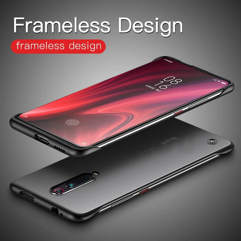 

UPaitou Frameless Transparent Case For Xiaomi Mi 9T Pro 9 se CC9 CC9E 8 A2 Lite 6X Matte Hard Case For Mi9 With Finger Ring Case