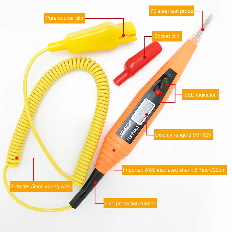 universal Digital Test Pencil Multi-function Digital Display Voltage Tester Test Pen 2.5-32V Checking Circuits Fuses Car safety
universal Digital Test Pencil Multi-function Digital Display Voltage Tester Test Pen 2.5-32V Checking Circuits Fuses Car safety