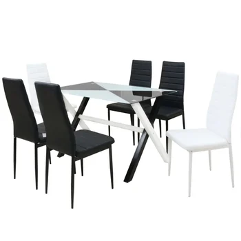 Dining room set 7 pieces synthetic leather Modern Glass Table Kitchen Table Dining Room Furniture Dining Table Dinning Table Set
Dining room set 7 pieces synthetic leather Modern Glass Table Kitchen Table Dining Room Furniture Dining Table Dinning Table Set