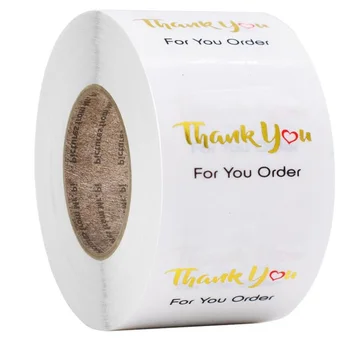 

1500pcs round Clear Thank you for supporting my business sticker Local handmade baking gift decoration label sticker