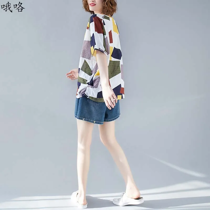 The New Summer Women Checkered Print Tops Oversize Retro Cotton Linen T Shirt Plus Size 3XL 4XL 5XL Loose Leisure Female Tops
The New Summer Women Checkered Print Tops Oversize Retro Cotton Linen T Shirt Plus Size 3XL 4XL 5XL Loose Leisure Female Tops