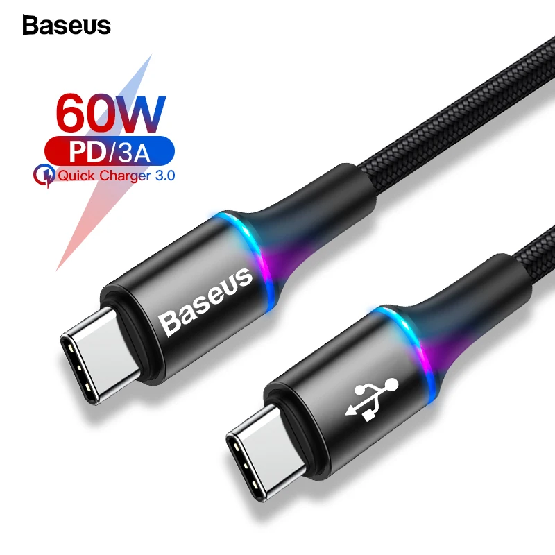 Baseus USB C To USB Type C Cable For Redmi Note 10 Pro PD 60W QC 3.0 Quick Charge USB-C Cable For Xiaomi Redmi 8 Pro Samsung S9
Baseus USB C To USB Type C Cable For Redmi Note 10 Pro PD 60W QC 3.0 Quick Charge USB-C Cable For Xiaomi Redmi 8 Pro Samsung S9