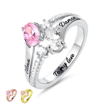 XiaoJing new 100% personalized birth stone ring 925 sterling silver engraved ring ladies unique design ring mother's day gifts
XiaoJing new 100% personalized birth stone ring 925 sterling silver engraved ring ladies unique design ring mother's day gifts