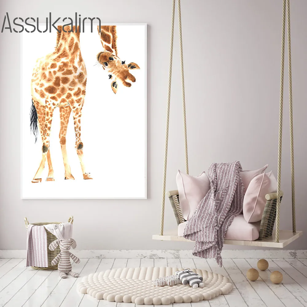 Картина на холсте с жирафом Настенная картина для детской комнаты картины