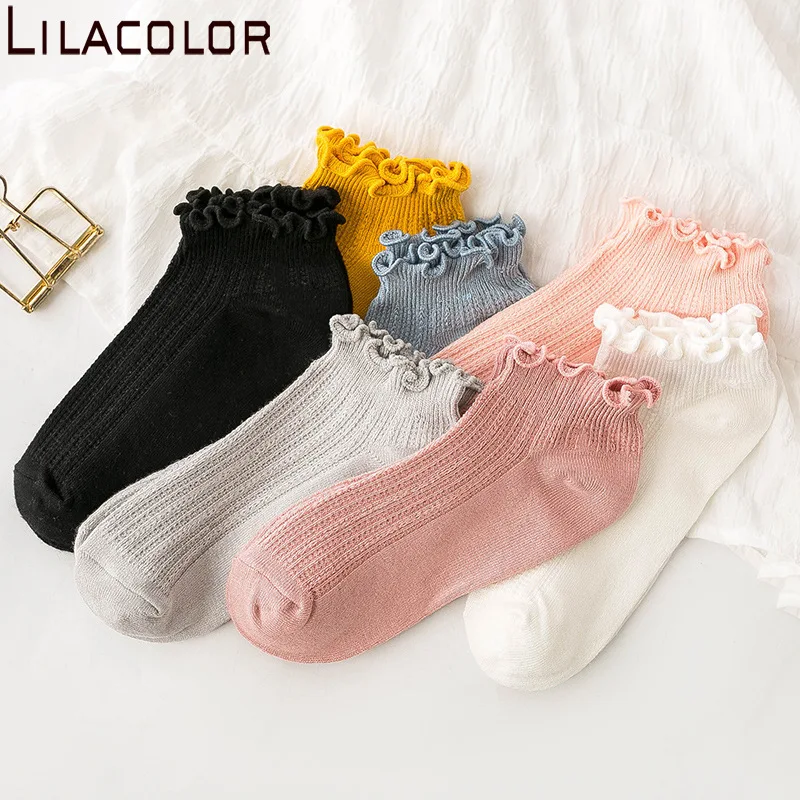 Lilacolor Thread Curling Lace Cotton Women Short Socks 2020 Spring Summe Solid Color Ankle Happy Girls Breathable Fashion Socks
Lilacolor Thread Curling Lace Cotton Women Short Socks 2020 Spring Summe Solid Color Ankle Happy Girls Breathable Fashion Socks