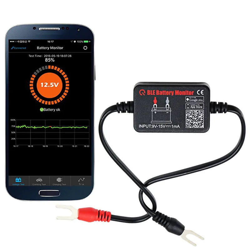 Монитор аккумулятора BM2 с приложением для телефона Bluetooth 4 0 тестер всех