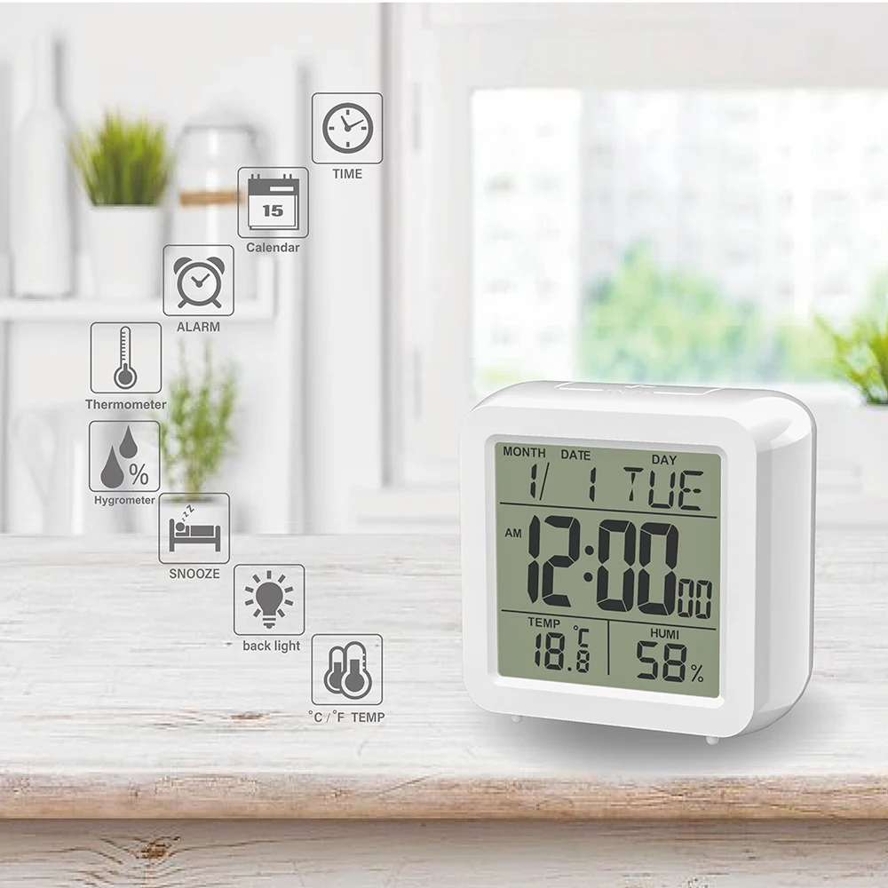 Digital weatehr station with electronic thermometer and hygrometer alarm clock calendar temperature sensor & humidity meter
Digital weatehr station with electronic thermometer and hygrometer alarm clock calendar temperature sensor & humidity meter