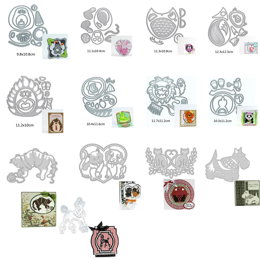 13 Pieces Creative Animal Combination Sets Hippo Rabbit Lion Panda Cat Metal Cutting Dies For New DIY Scrapbooking Album Cards
13 Pieces Creative Animal Combination Sets Hippo Rabbit Lion Panda Cat Metal Cutting Dies For New DIY Scrapbooking Album Cards