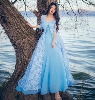 Clothing Set Dress Lace Light Blue Holiday Embroidery Long Dresses Two Pieces Floor-length High Waist Chiffon Long Dresses
Clothing Set Dress Lace Light Blue Holiday Embroidery Long Dresses Two Pieces Floor-length High Waist Chiffon Long Dresses