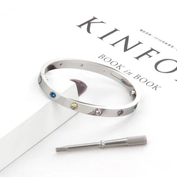 Titanium Steel Colorful Stone Carter Love Bangle for Women Men Screwdriver 'I LOVE YOU' Screw Bracelets Femme Pulseira Feminina
Titanium Steel Colorful Stone Carter Love Bangle for Women Men Screwdriver 'I LOVE YOU' Screw Bracelets Femme Pulseira Feminina