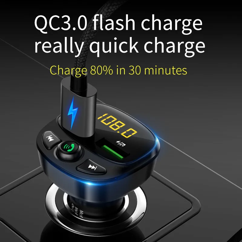 Car Mp3 Player Bluetooth 5.0 FM Transmitter Modulator Handsfree Car Accessories Audio FM Transmittor QC3.0 Fast Charger
Car Mp3 Player Bluetooth 5.0 FM Transmitter Modulator Handsfree Car Accessories Audio FM Transmittor QC3.0 Fast Charger