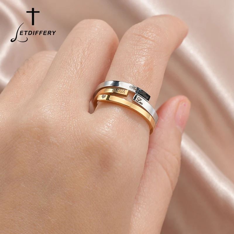 Letdiffery Customized Engraved Name Date Stainless Steel Adjustable Size Rings for Women Men Anniversary Jewelry Gifts
Letdiffery Customized Engraved Name Date Stainless Steel Adjustable Size Rings for Women Men Anniversary Jewelry Gifts