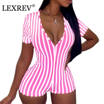 Sexy Onesie Pajamas Shorts Jumpsuit Sleepwear Romper Bodycon Adults Women Striped Print Bodysuit Sexy Lingerie Underwear
Sexy Onesie Pajamas Shorts Jumpsuit Sleepwear Romper Bodycon Adults Women Striped Print Bodysuit Sexy Lingerie Underwear