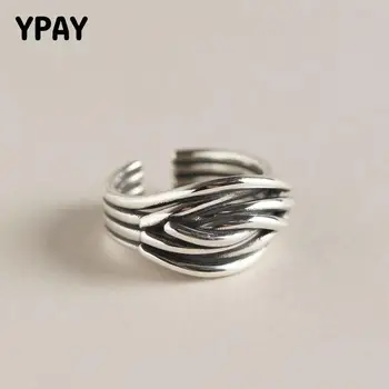 YPAY Genuine 925 Sterling Silver Open Rings Vintage Heavy Three-layer Twist Weaving Korean Fine Jewelry for Women Men YMR750
YPAY Genuine 925 Sterling Silver Open Rings Vintage Heavy Three-layer Twist Weaving Korean Fine Jewelry for Women Men YMR750