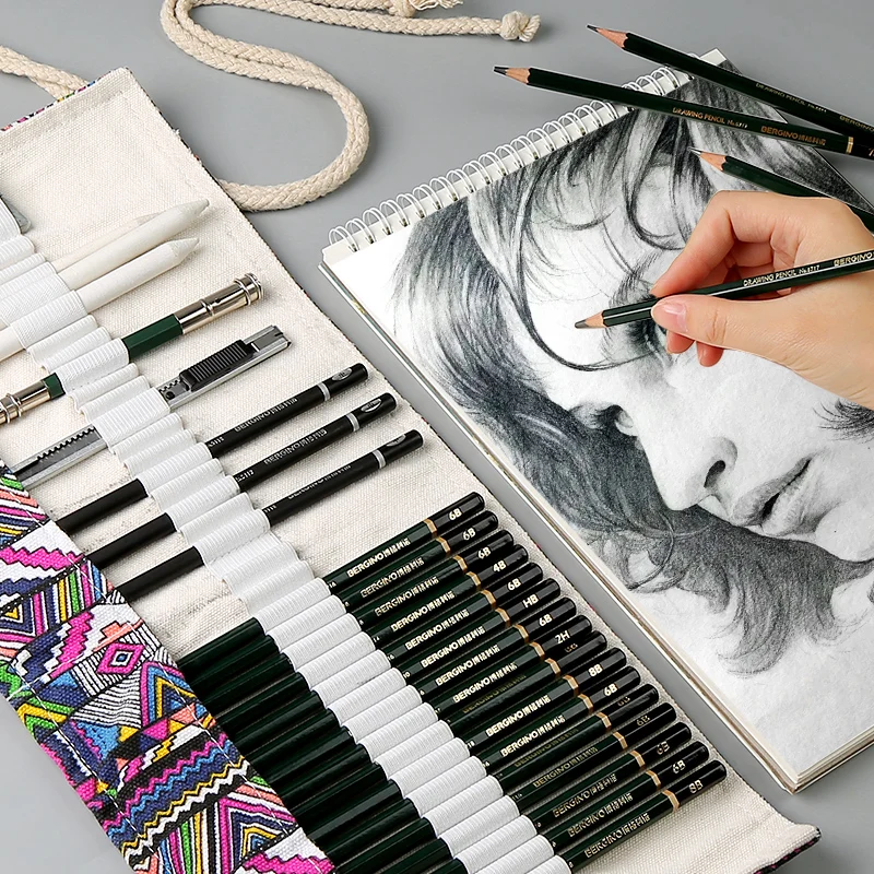 Sketch pencil set painting charcoal pen adult painting tools beginner students with a full set of art supplies
Sketch pencil set painting charcoal pen adult painting tools beginner students with a full set of art supplies