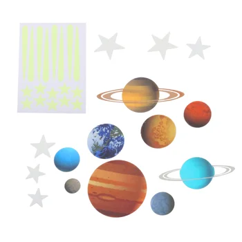 2 Sheets Planets Stickers Fluorescent Luminous Glow In The Dark Glowing Wall Paper Wall Decor Wall Stickers for Kidsroom Bedroom
2 Sheets Planets Stickers Fluorescent Luminous Glow In The Dark Glowing Wall Paper Wall Decor Wall Stickers for Kidsroom Bedroom