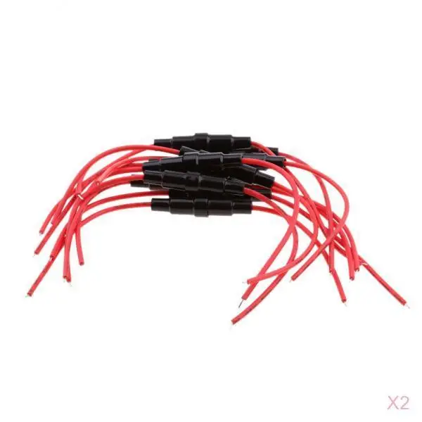 10x38mm Fuse Holder Inline Screw Type with 22 AWG Wire Fuse Tap Adapter fits for Automotive (Pack of 20) 10x38mm Fuse Holder Inline Screw Type with 22 AWG Wire Fuse Tap Adapter fits for Automotive (Pack of 20)