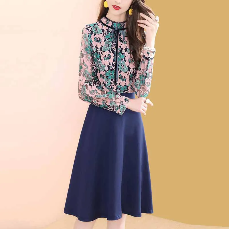 Mock Two-Piece Dress Female Autumn Mid-length 2019 New Style Joint Long Sleeve Slimming A- line Skirt Sub-Ozhouzhan
Mock Two-Piece Dress Female Autumn Mid-length 2019 New Style Joint Long Sleeve Slimming A- line Skirt Sub-Ozhouzhan